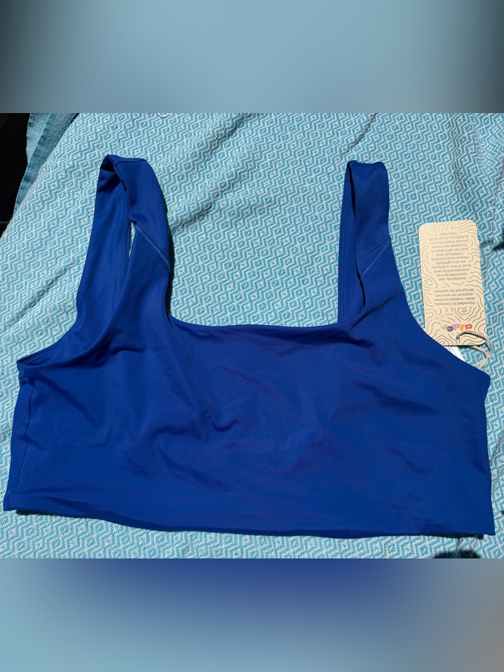 Scoop Neck One-Piece Swim Top in Royal Blue